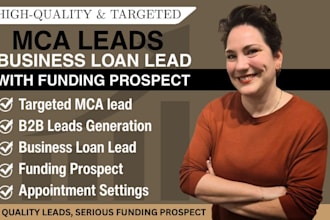 provide mca targeted b2b leads business loan leads with funding prospect