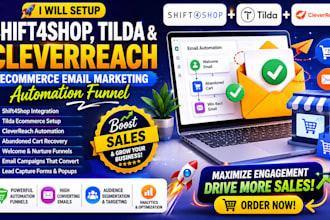 setup shift4shop tilda cleverreach ecommerce email marketing automation funnel