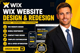 redesign wix website homepage, mobile layout, contact page and template design