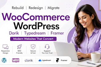 rebuild woocommerce wordpress website dorik typedream framer migration design