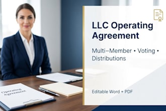 prepare a professional llc operating agreement for your partnership
