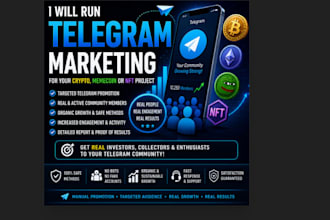 run powerful telegram marketing for crypto, memecoin, or nft project growth
