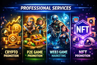 do crypto telegram promotion, web3, p2e game, nft game promotion