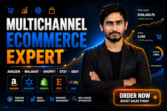 be your multichannel ecommerce expert for amazon walmart shopify etsy and va