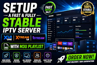setup a fast and fully stable xui one, xtreamui or 1stream with m3u playlist