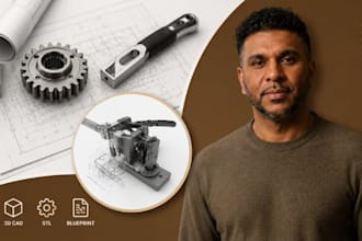 custom hand tool cad, gear stl, cnc blueprint mechanical cad expert pro studio