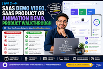 create saas demo video, saas product or animation demo, product walkthrough