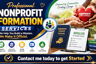 register your nonprofit, prepare 501c3 and articles of incorporation