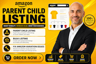 fix amazon variation listing, create parent child listing, fix listing error