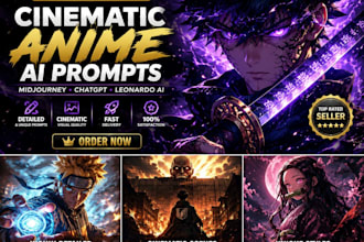 create cinematic anime ai prompts for midjourney