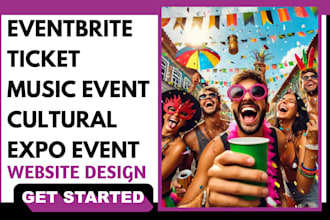 design eventbrite ticket, music event, expo, cultural event website