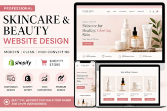 design beauty and skincare website, skincare store, skincare shopify store