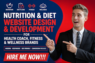 design nutrition and diet website for health coach fitness and wellness brands