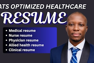 write ats optimized healthcare resume, cv, linkedin optimization for nurses