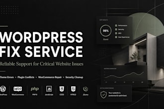 fix wordpress website errors, broken functions, fast recovery service