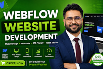 develop and design webflow website, webflow landing page, figma to webflow