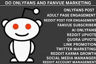 do onlyfans promotion, ai fanvue promotion, organic reddit, twitter post