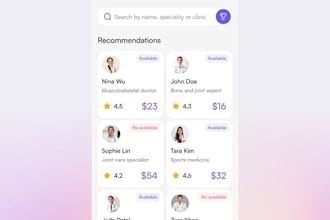 develop medical app, pharmacy app, doctor appointment app, clinic management app
