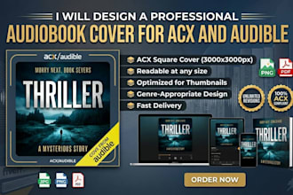 design a professional audiobook cover for acx and audible