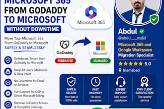 remove godaddy and migrate microsoft 365 without downtime