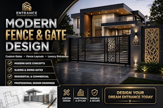 design a fence and gate for your home draw modern gate
