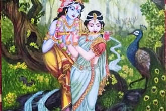 create custom indian spiritual and animal watercolor painting for decoration