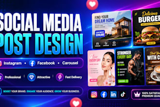 design instagram posts, facebook ads and social media posters