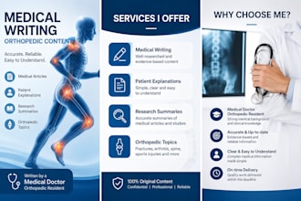 write healthcare, orthopedic, and injury articles