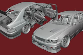 create scale car model, rc car body shell 3d printable stl, resin and fdm print