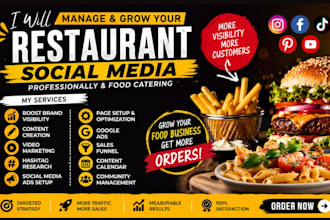 be your restaurant social media marketing manager, food catering, cafe marketing
