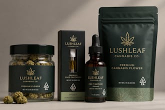 premium cannabis packaging, cbd label and mylar bag design