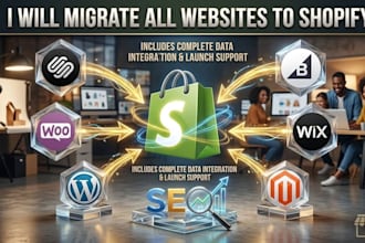 do wordpress website migration to shopify, wix squarespace migration to shopify