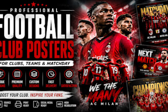 create professional sports poster for football clubs and team
