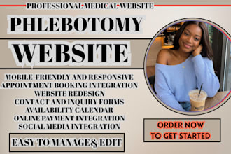 phlebotomy website diagnostic lab website blood draw service website healthcare