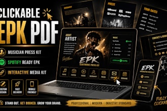 do clickable epk PDF musician press kit spotify ready epk interactive media kit