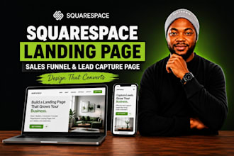 design squarespace landing page and squarespace lead capture page