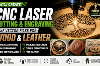 create cnc laser cutting and engraving dxf vector files for wood and leather