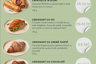 design a modern menu for cafe, bakery or restaurant