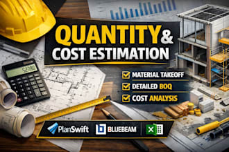 do quantity takeoff, materials takeoff and construction cost estimation