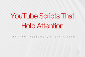 write researched youtube script for your channel
