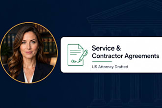 write client service and independent contractor agreements as a US attorney