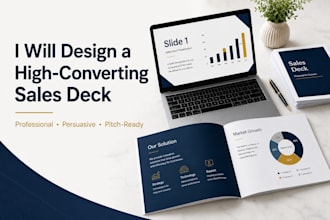 design professional pitch deck, sales deck, powerpoint and canva presentation