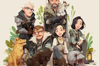 design custom dnd party portraits and group art