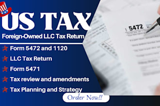 prepare and amend foreign owned llc tax, form 5472, 1120, pro forma 1120
