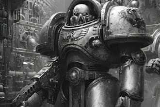 make a warhammer 40k character art