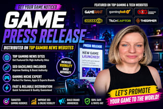 do game press release on gaming news websites with SEO backlinks