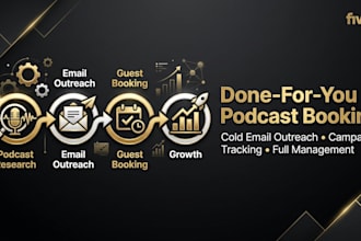manage complete podcast guest booking and cold email outreach