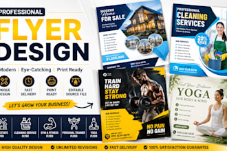 design real estate house flyer cleaning service personal trainer gym yoga flyer
