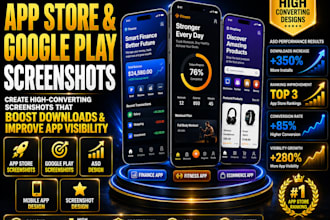 design professional app store and google play screenshots for aso