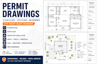 draw permit drawings floor plan and city permit blueprint